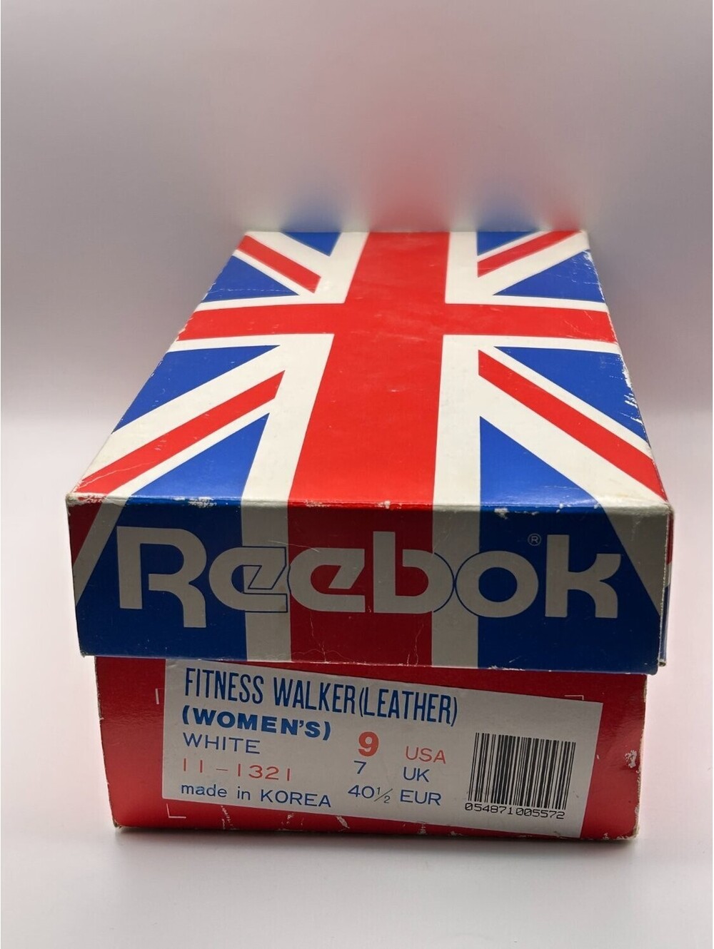 Vintage Reebok Shoe Box Union Jack Fitness Walker Womens Size 9 Empty Multicolor